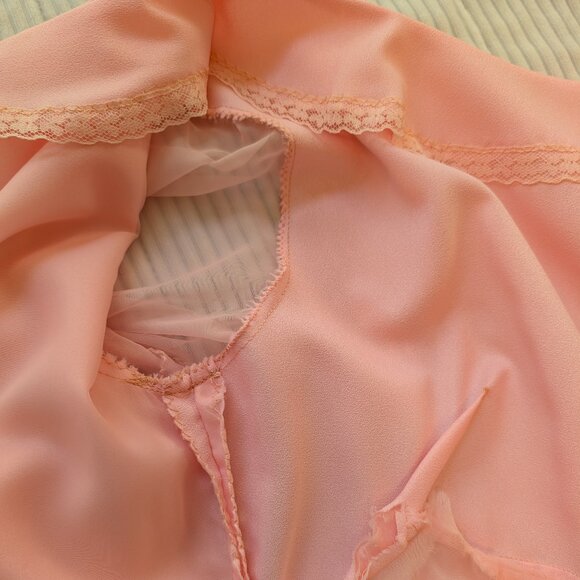 VINTAGE HANDMADE Cotton Candy Pink maxi dress 1960s - Picture 8 of 14